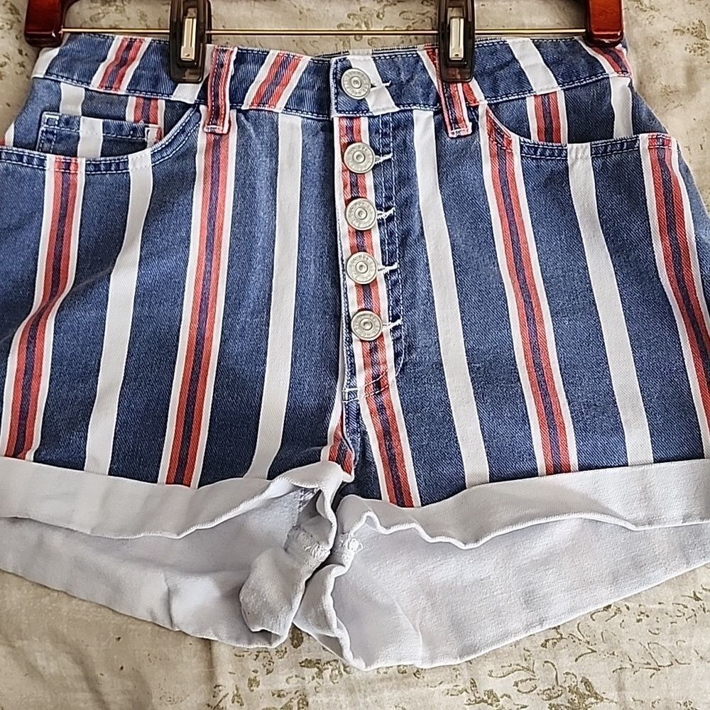 Americana BDG High Waist Mom Jeans Waist 28 Red, White Blue Stripes